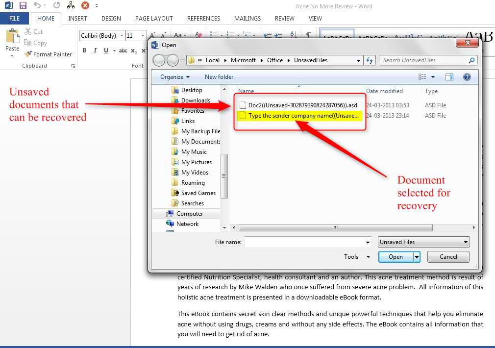 How To Recover Files From Word Unsaved Word Footballlasopa